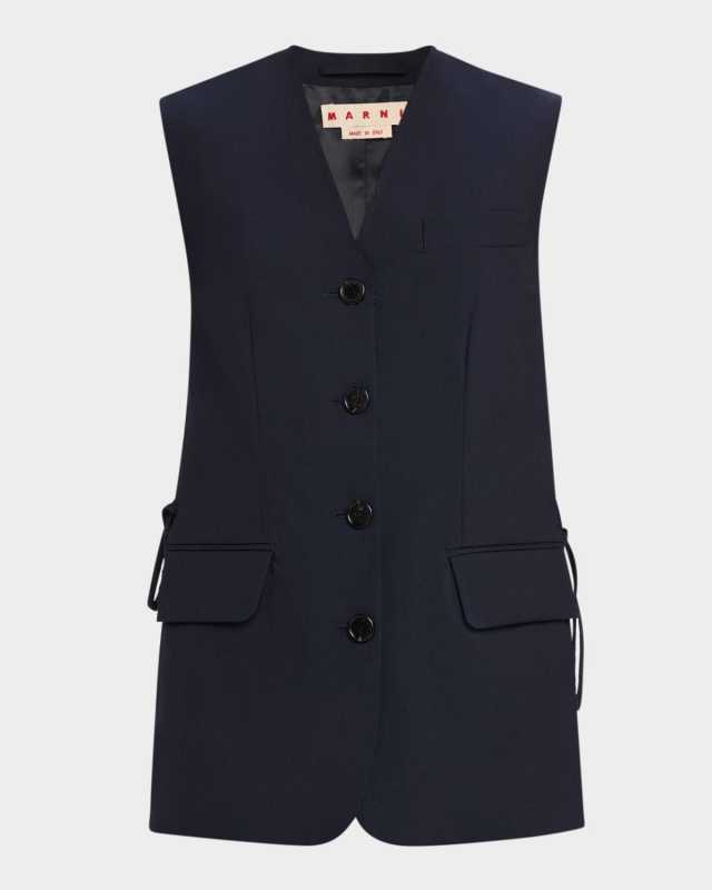 Side Ties Single-Breasted Vest